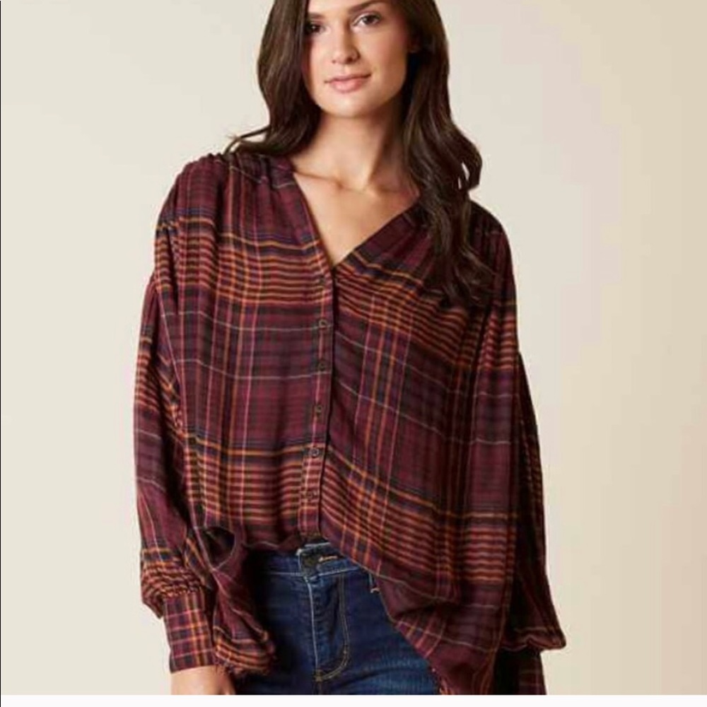 Free people Flannel top
